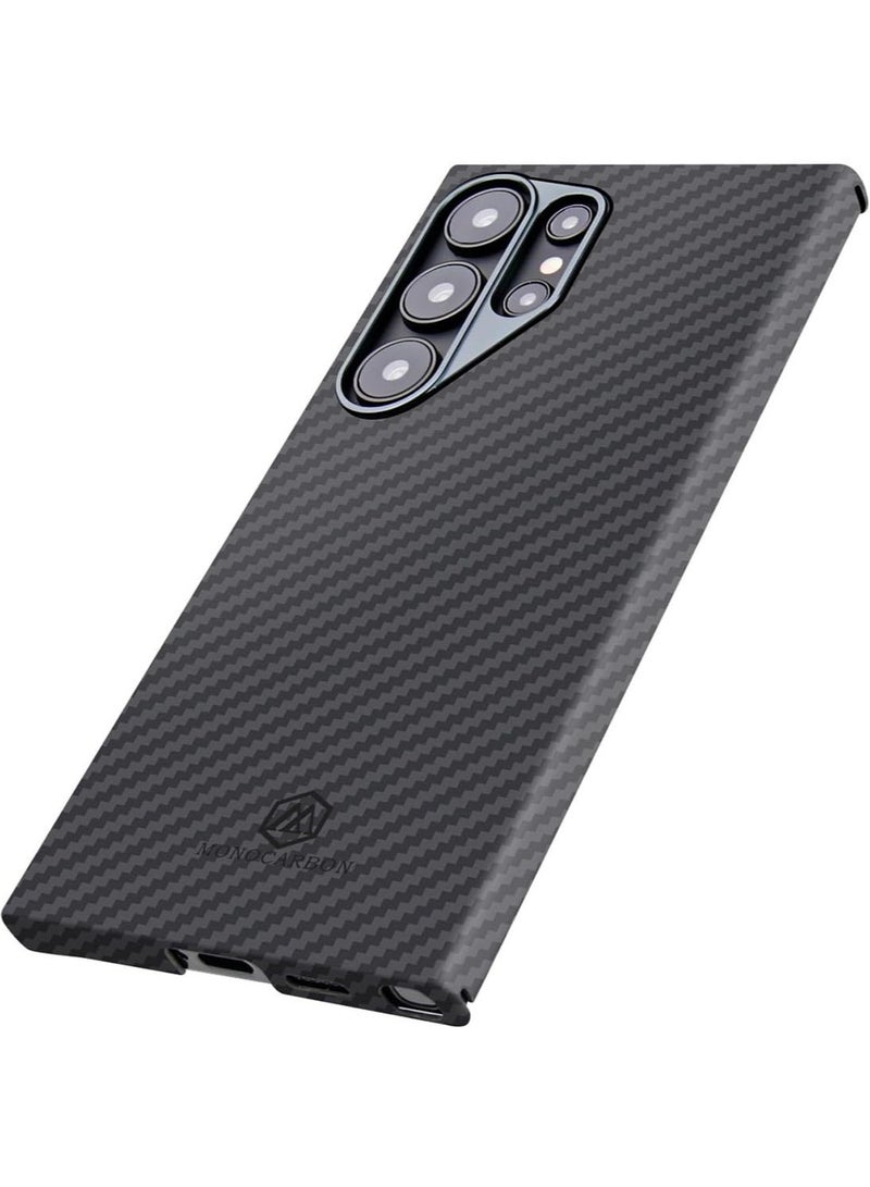 MONOCARBON Real Aramid Fiber Samsung Galaxy S24 ULTRA Case Cover ULTRA SLIM MagSafe Compatible Lightweight Anti-Scratch - Matte Black - Image 2