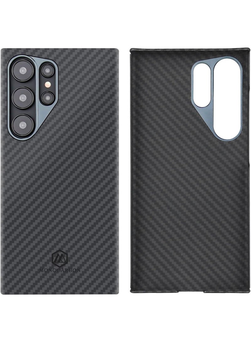 MONOCARBON Real Aramid Fiber Samsung Galaxy S24 ULTRA Case Cover ULTRA SLIM MagSafe Compatible Lightweight Anti-Scratch - Matte Black - Image 3