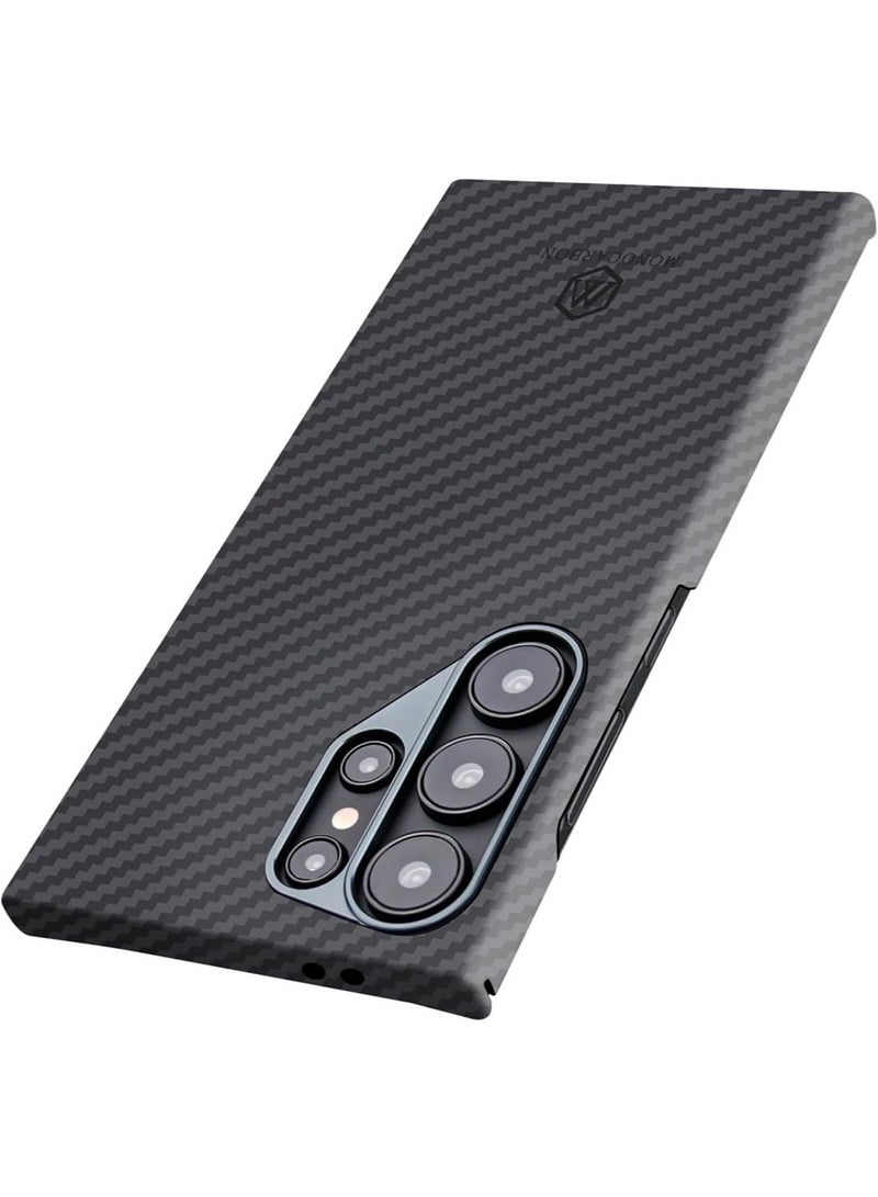 MONOCARBON Real Aramid Fiber Samsung Galaxy S24 ULTRA Case Cover ULTRA SLIM MagSafe Compatible Lightweight Anti-Scratch - Matte Black - Image 5