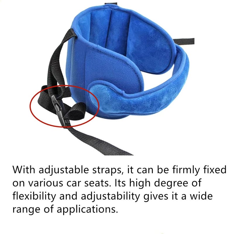RUITASA Car Seat Head Support Band, Adjustable Child Neck Relief, Infants and Baby Head Support (Blue) - Image 3