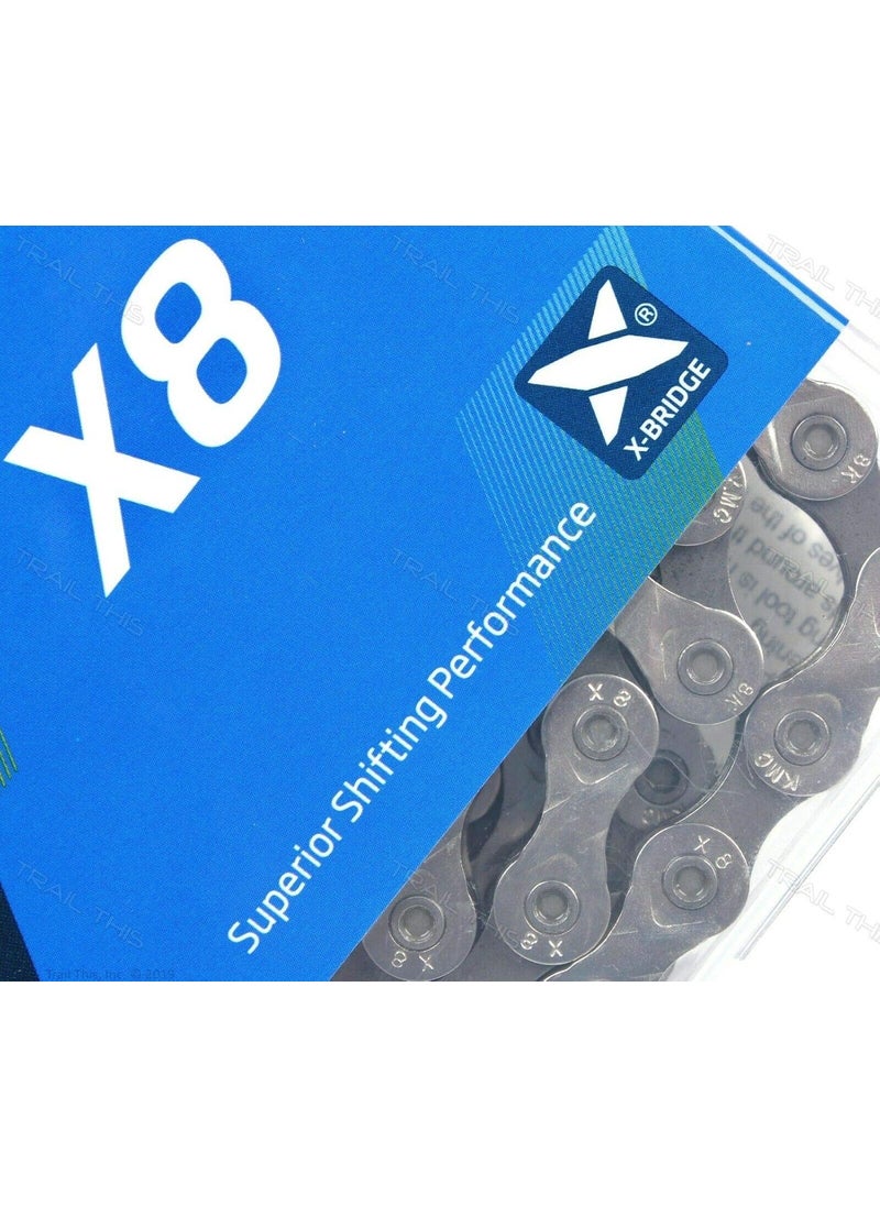 KMC KMC X8 8Speed Nickel Plate edition XSeries Bicycle Chain Compatible with Shimano SRAM Campagnolo and All Major Systems  - Image 3