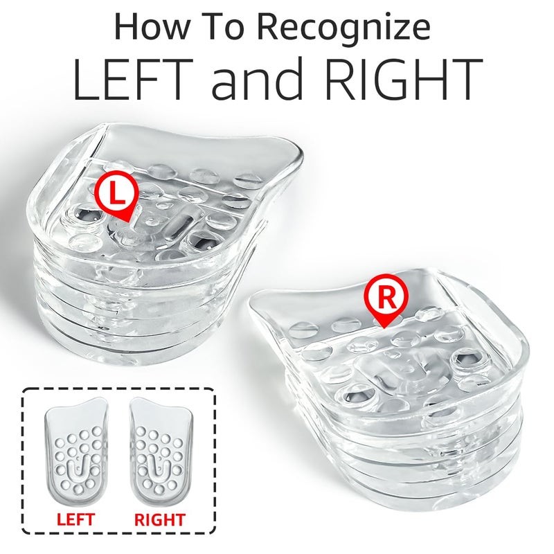 Dr.Foot Adjustable 5-Layer Height Increase Insoles, Silicone Heel Cushion Inserts for Men and Women, Gel Heel Lift Inserts for Leg Length Discrepancy - Image 3