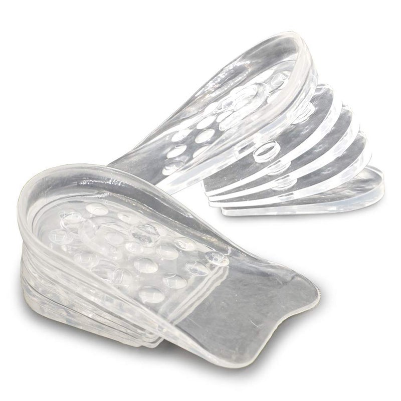 Dr.Foot Adjustable 5-Layer Height Increase Insoles, Silicone Heel Cushion Inserts for Men and Women, Gel Heel Lift Inserts for Leg Length Discrepancy - Image 1