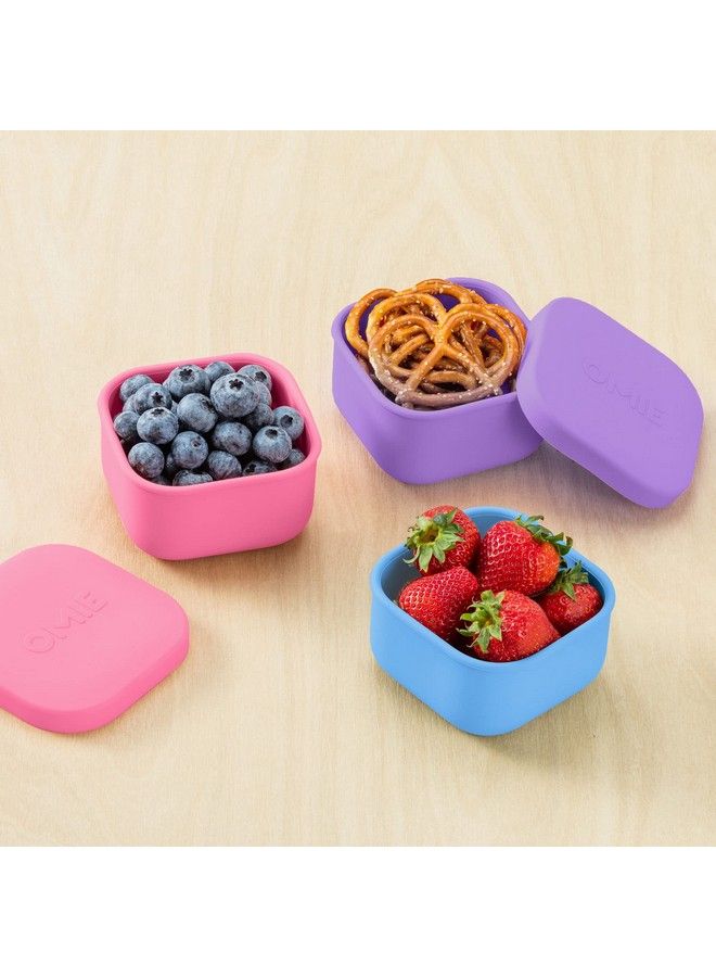 OmieBox Silicone Leakproof Snack Containers To Go, Food Storage Containers with Lid, School Lunch Bento Container - BPA Free, Airtight, Dishwasher and Freezer Safe, Oven Safe - 9.4 ounces (Blue) - Image 4