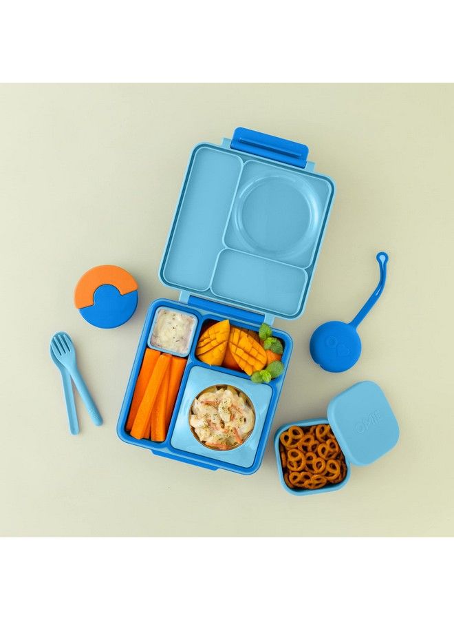 OmieBox Silicone Leakproof Snack Containers To Go, Food Storage Containers with Lid, School Lunch Bento Container - BPA Free, Airtight, Dishwasher and Freezer Safe, Oven Safe - 9.4 ounces (Blue) - Image 3