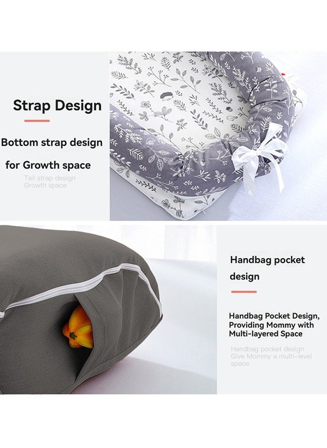 XiuWoo Portable Foldable Cotton Baby Bed with Pillow Foldable Crib Bed Baby Lounger Travel Infant Newborn Baby Nest Portable Baby Bedding  - Image 5