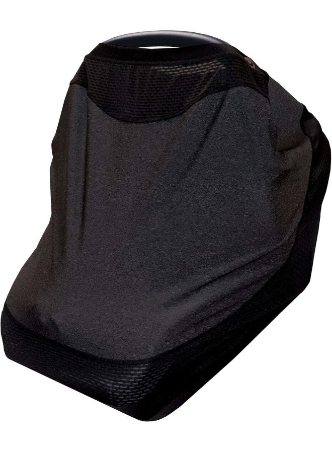 boppy غطاء بوبّي 4 وأكثر متعدد الاستخدامات | قماش رمادي فحمي | قماش محبوك سريع الجفاف UPF 50+ وشبكة قابلة للتنفس | غطاء مقعد السيارة، غطاء للرضاعة، غطاء عربة التسوق، غطاء كرسي عالي والمزيد - Image 1