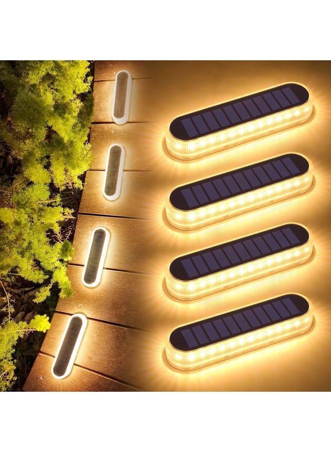 Lacasa Solar Deck Lights, 4 Pack 40LM Solar Powered Step Lights, LED Dock Light Warm White 2700K Outdoor In-Ground Lights IP68 Waterproof Auto ON/Off for Garden Stairs Driveway Pathway Lighting - Image 1