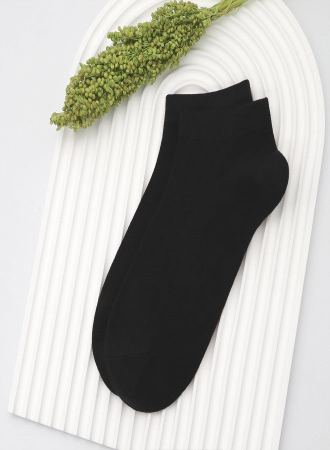 SERISIMPLE جوارب نسائية من الفسكوز والخيزران من سيريسيمبل، جوارب قصيرة رقيقة وخفيفة الوزن بألوان باستيل ناعمة، 5 أزواج (مقاسات أمريكية، ألفا، كبير، عادي، عادي، متنوع 6) - Image 4