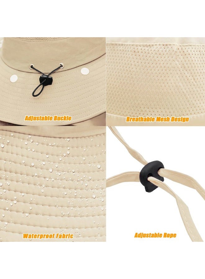 Outrip Fishing Hat for Men & Women, Outdoor UV Sun Protection Wide Brim Hat with Face Cover & Neck Flap (Beige) - Image 5