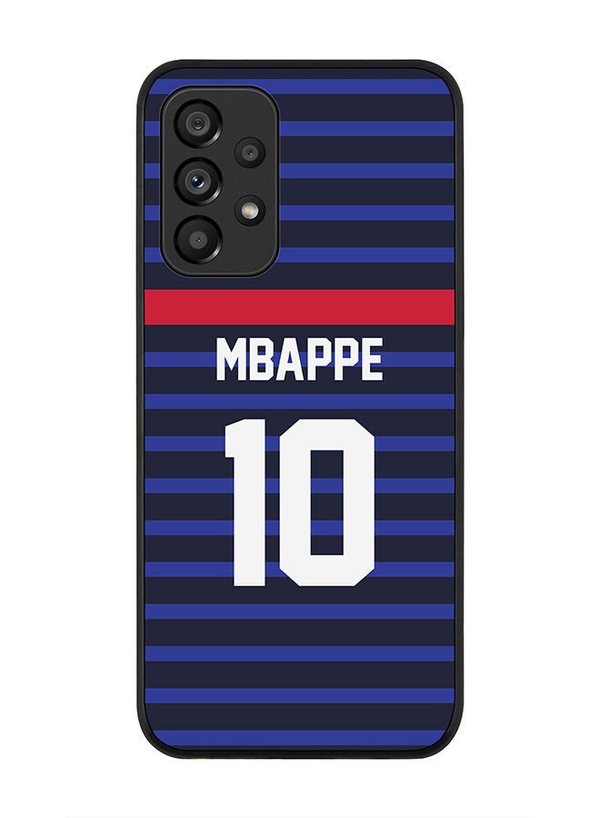 Stylizedd Rugged Black edge case for Samsung Galaxy A33 5G Slim fit Soft Case Flexible Rubber Edges Anti Drop TPU Gel Thin Cover - Football Team - France Player Name - Mbappe - Image 1