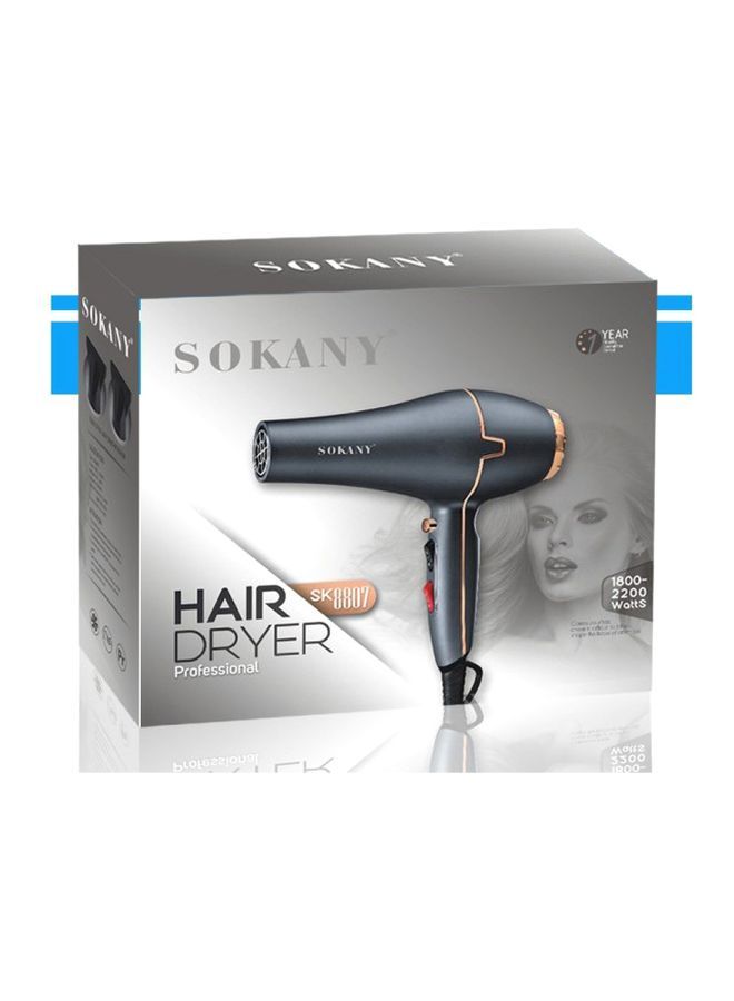 NIBEMINENT Sk-8807 Professional Hair Dryer Grey/Gold - Image 2