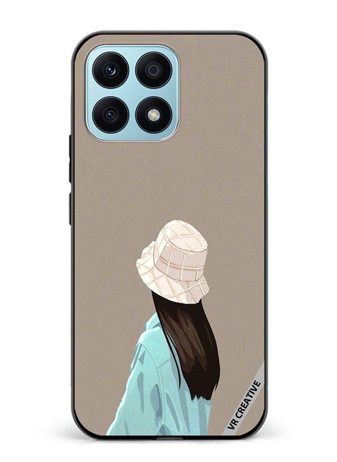 VR CREATIVE - Protective Case Cover For Honor X8a Brown Hat Girl Design Multicolour - Image 1