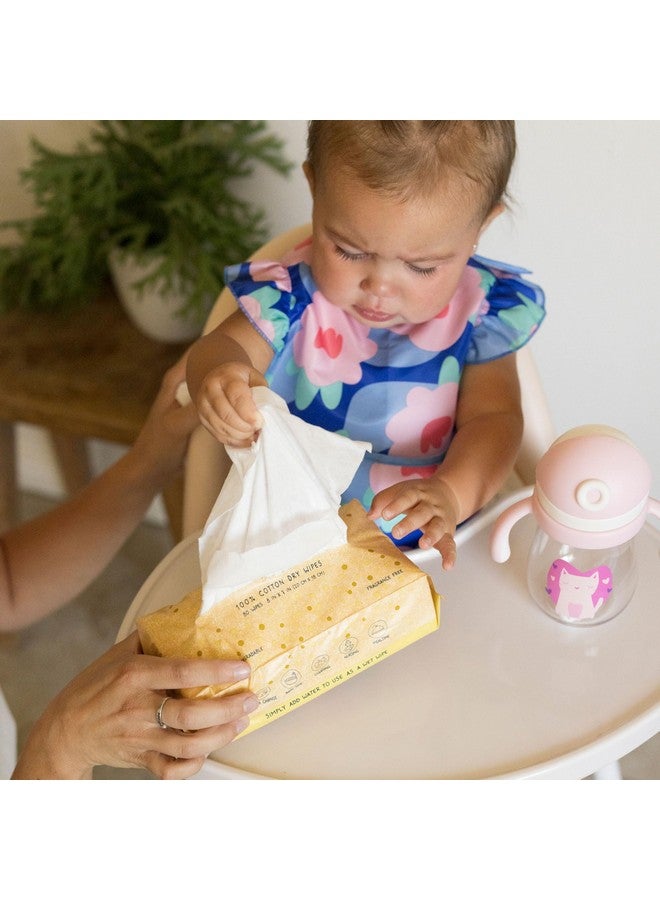 Tiny Twinkle 100% Cotton Dry Wipes | 480 Count | Use Wet or Dry | Fragrance-Free, Hypoallergenic, Cashmere-Like Softness, Strong & Absorbent | Ideal for Diaper Changes, Bath, Mealtime & On-The-Go - Image 2