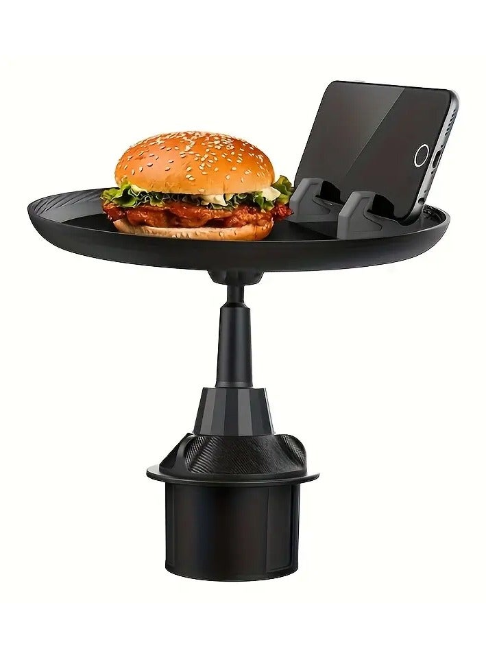 Generic QY51 Car Cup Holder Tray 360 Degree Adjustable with One Hand. Non-slip Silicone and Secure Hold. - Image 1