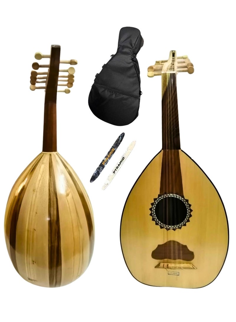 Al-Karz Music Educational Oud Musical Instrument with Bag and 2 Picks for Beginners and Hobbyists 