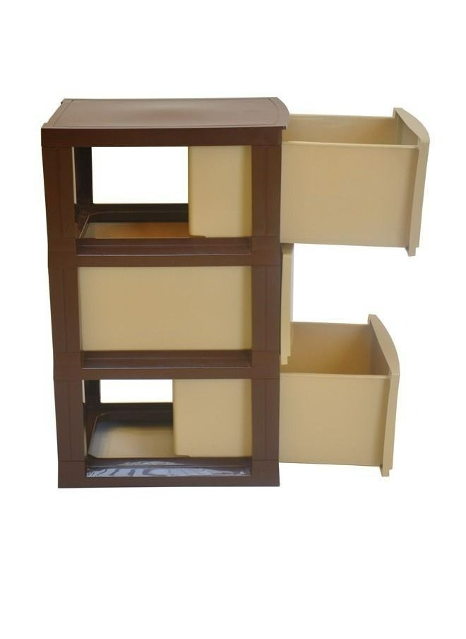 Faller - 3-Layer Storage Drawer Cabinet Beige/Brown - Image 1