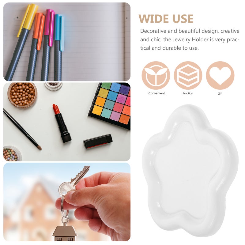 Jewelry Storage Display Tray Tabletop Resin Jewelry Display Dish Decorative Flower Shaped Jewelry Holder - Image 2