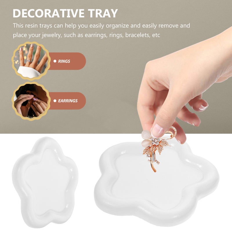 Jewelry Storage Display Tray Tabletop Resin Jewelry Display Dish Decorative Flower Shaped Jewelry Holder - Image 5