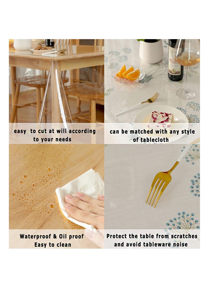 EZdenK 140*300cm Clear Plastic Tablecloth , 100% Waterproof Oil-Proof Spill-Proof Vinyl PVC Table Cloth， Wipeable Rectangle Tablecloth Protector for Dining Table，Outdoor and Indoor Uses，（Thickness 0.15mm） - Image 5