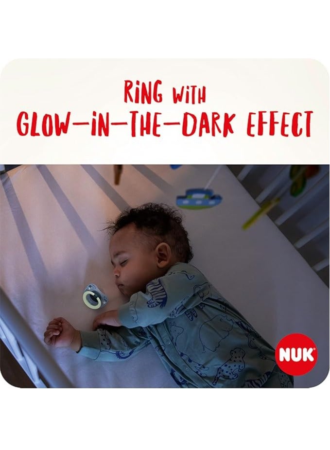 نوك Pacifiers | 2-Pack Soothers | Hearts Nipple | BPA-Free Silicone Pacifiers  |  Sleep Anti-Flatulence  |  Baby Teething Toy（Glow-in-the-dark） - Image 3