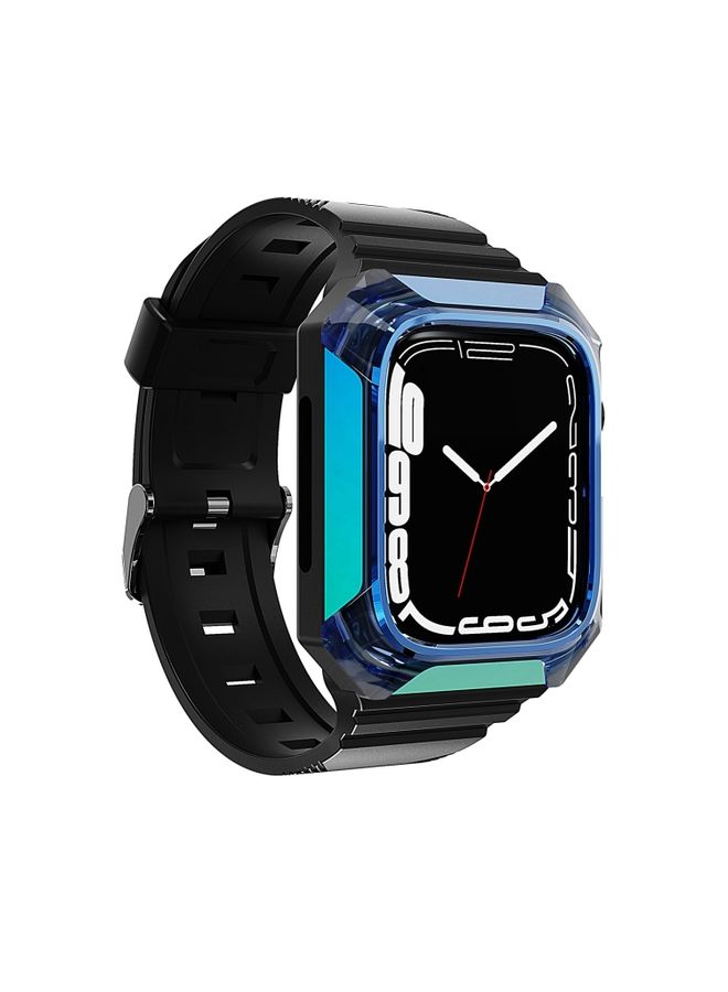 BURAQ Protective Cover Armor Case Integrated TPU Watch Band For Apple Watch 2 38mm(Blue)