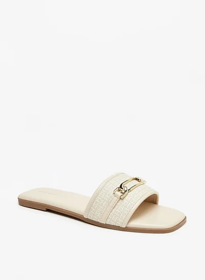فلورا بيلا من شو إكسبرس Womens Monogram Print Slip-On Flat Sandals
