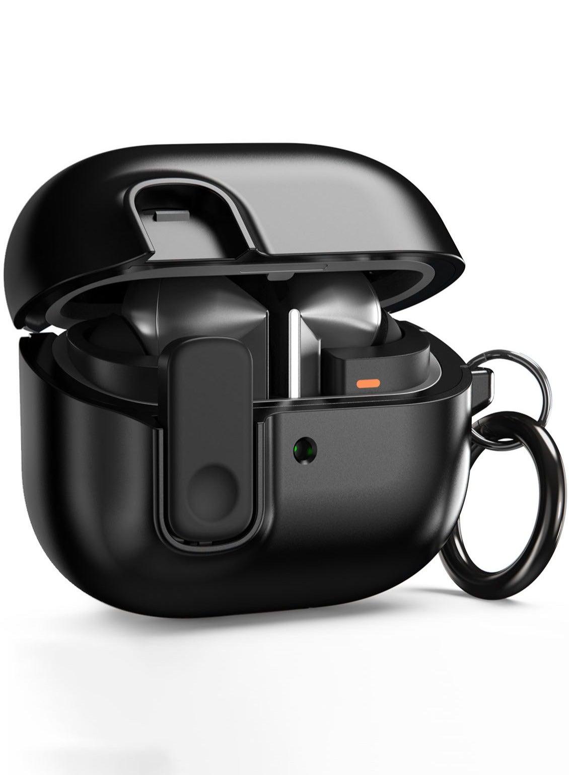 VRS Design Modern Lock Galaxy Buds 3 Pro Case and Buds3 Case Cover Secure Lock Protection with Carabiner (2024) - Metal Black