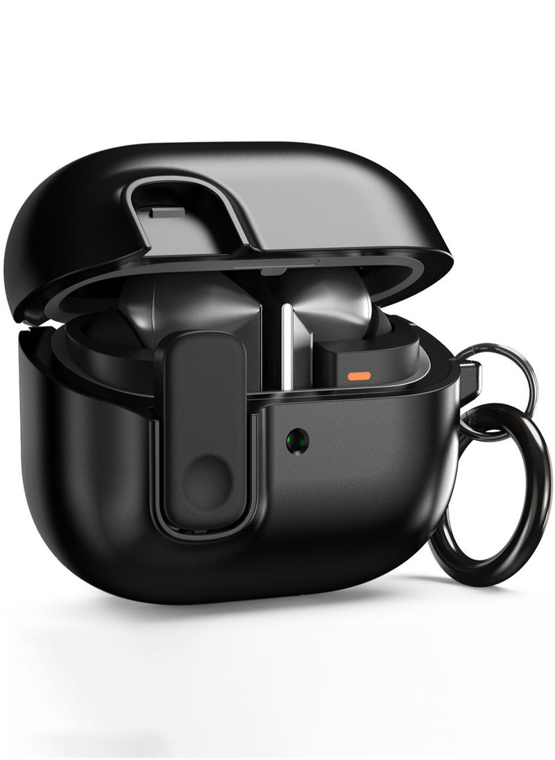 VRS Design Modern Lock Galaxy Buds 3 Pro Case and Buds3 Case Cover Secure Lock Protection with Carabiner (2024) - Metal Black  - Image 1