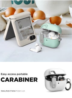 VRS Design Modern Lock Galaxy Buds 3 Pro Case and Buds3 Case Cover Secure Lock Protection with Carabiner (2024) - Metal Black  - Image 5