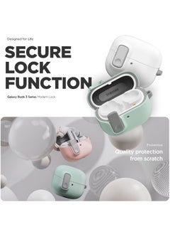 VRS Design Modern Lock Galaxy Buds 3 Pro Case and Buds3 Case Cover Secure Lock Protection with Carabiner (2024) - Metal Black  - Image 2