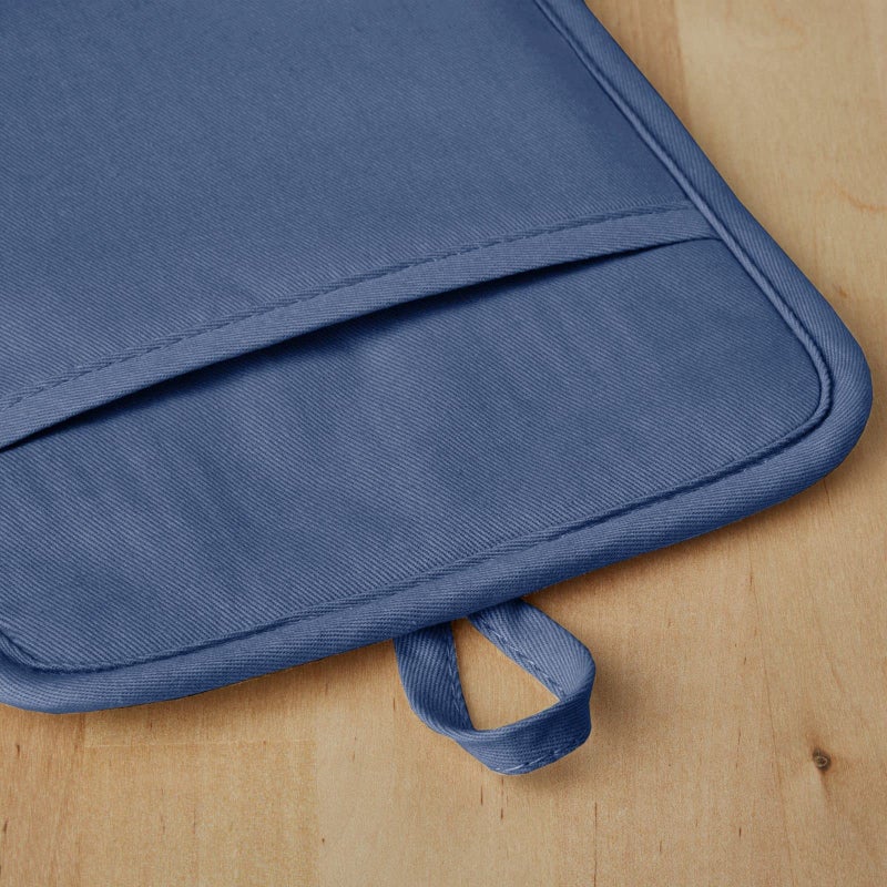 KitchenAid Ribbed Soft Silicone Pot Holder 2-Pack Set  Blue Willow  7""x9"" - Image 4
