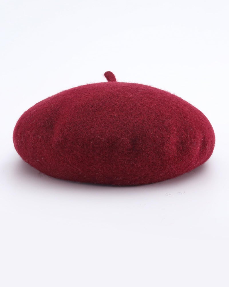 CKYPTFK Beret Hats for Women Holiday Wool French Style-Black/Wine Red Church Hat-Clueless Outfit & Men's Beret - Image 2