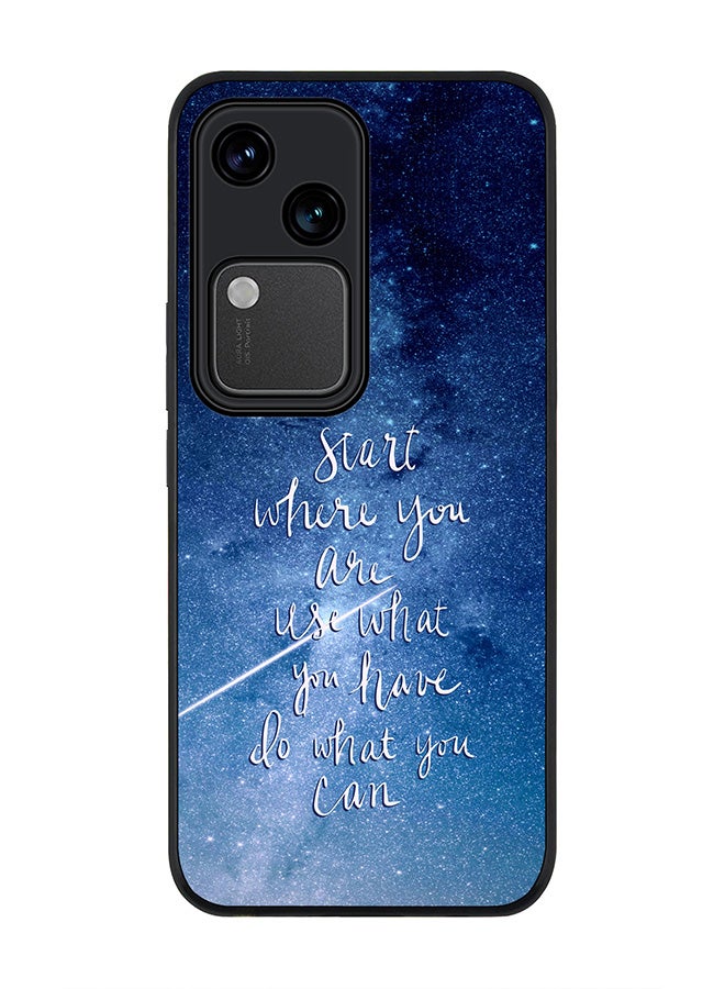 Stylizedd Rugged Black edge case for Vivo V30 5G, Slim fit Soft Case Flexible Rubber Edges Anti Drop TPU Gel Thin Cover -  Start, Use, Do - Image 1