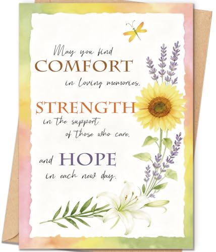 ICOOLYI Sympathy Card, Comforting Sympathy Gift for Loss of a Loved One, Hope and Strength Condolence Card - Image 1