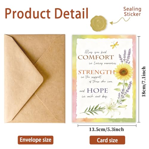 ICOOLYI Sympathy Card, Comforting Sympathy Gift for Loss of a Loved One, Hope and Strength Condolence Card - Image 2