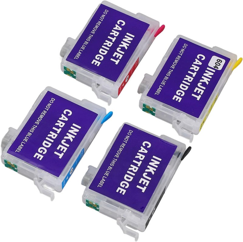 خرطوشة حبر فارغة قابلة لإعادة التعبئة بشريحة دائمة، عالية الإنتاجية، متوافقة مع أجهزة الطباعة من مختلف الأنواع، حزمة تحتوي على 4 ألوان لأجهزة Expression Home XP2200، XP2205، XP3200، XP4200، Workforce. - Image 3