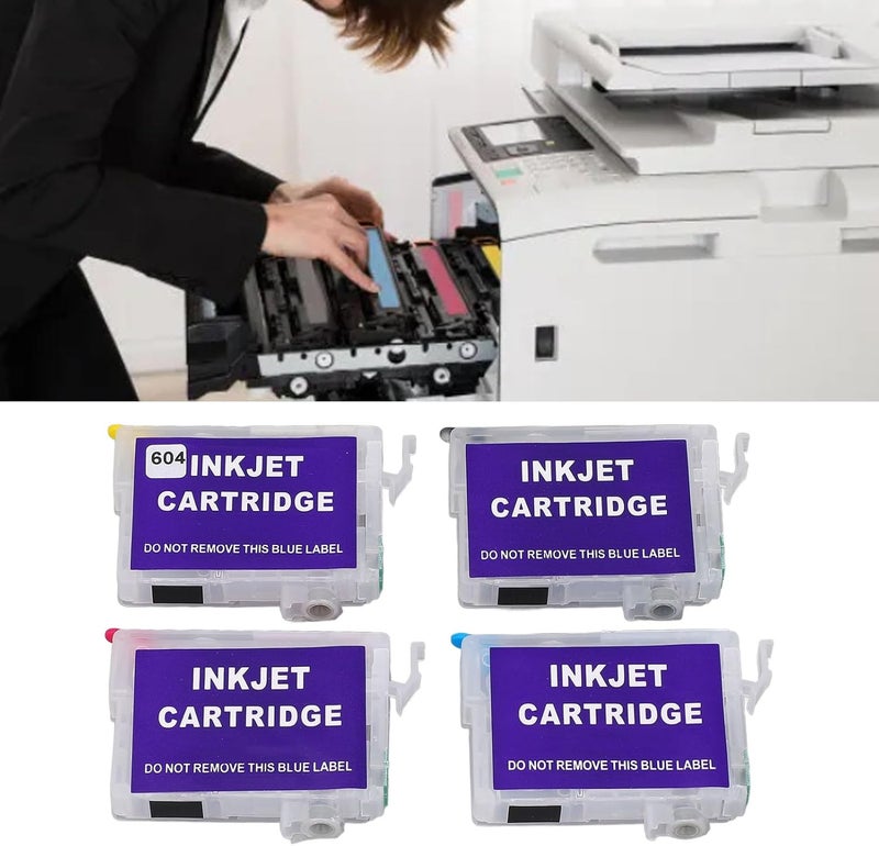 خرطوشة حبر فارغة قابلة لإعادة التعبئة بشريحة دائمة، عالية الإنتاجية، متوافقة مع أجهزة الطباعة من مختلف الأنواع، حزمة تحتوي على 4 ألوان لأجهزة Expression Home XP2200، XP2205، XP3200، XP4200، Workforce. - Image 5