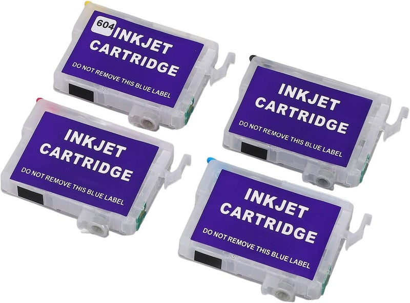 خرطوشة حبر فارغة قابلة لإعادة التعبئة بشريحة دائمة، عالية الإنتاجية، متوافقة مع أجهزة الطباعة من مختلف الأنواع، حزمة تحتوي على 4 ألوان لأجهزة Expression Home XP2200، XP2205، XP3200، XP4200، Workforce. - Image 2