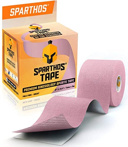 Sparthos Kinesiology Tape Incredible Support for Athletic Sports and Recovery Free Kinesio Taping Guide Wrap Neck Body Pain Skin Strips Medical Water Proof Boobtape Pro Uncut Pale Pink - Image 2
