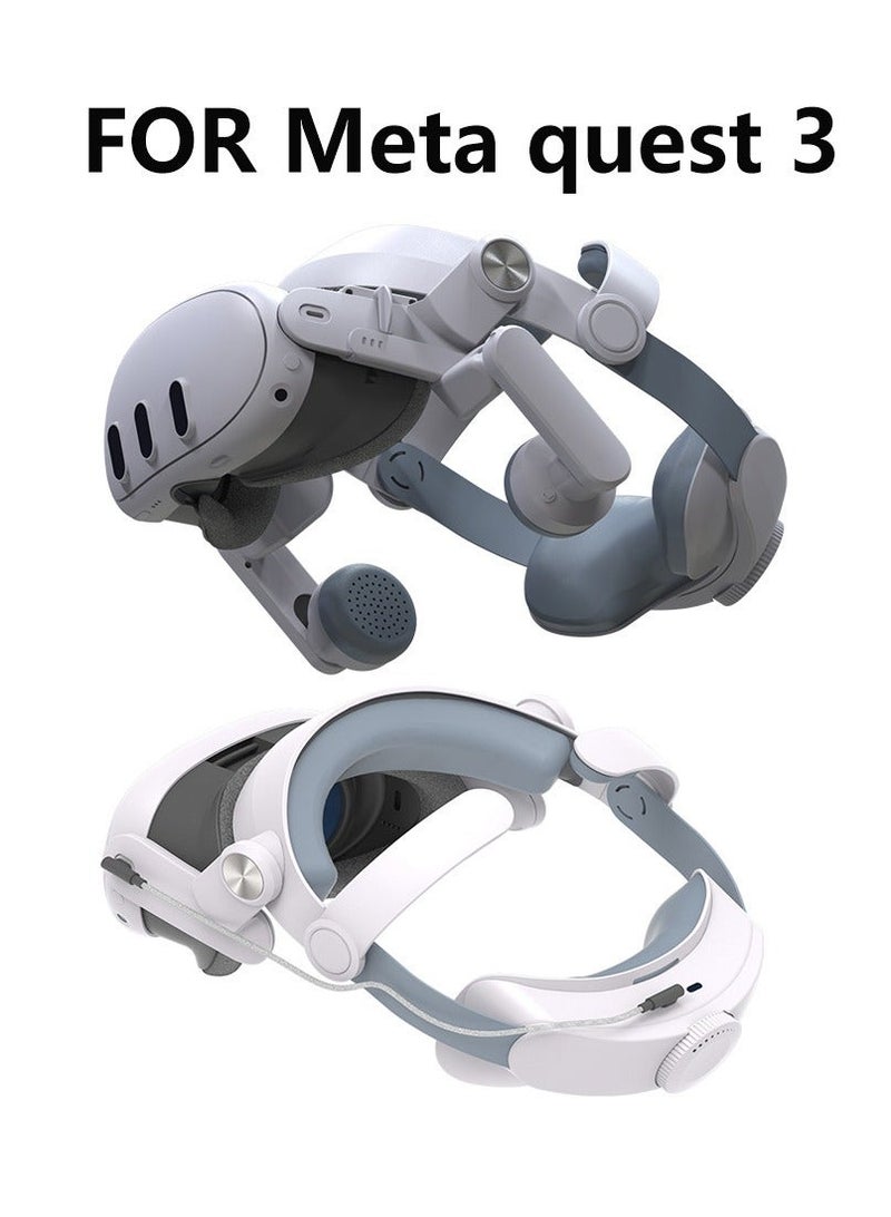 Head Strap for Meta Quest3 Comfortable VR Accessories with Adjustable Design Support Face Protective Pad Cover Replacement Headset Accessory Elite Headstrap Replacement for Meta Oculus Quest3 White - Image 2