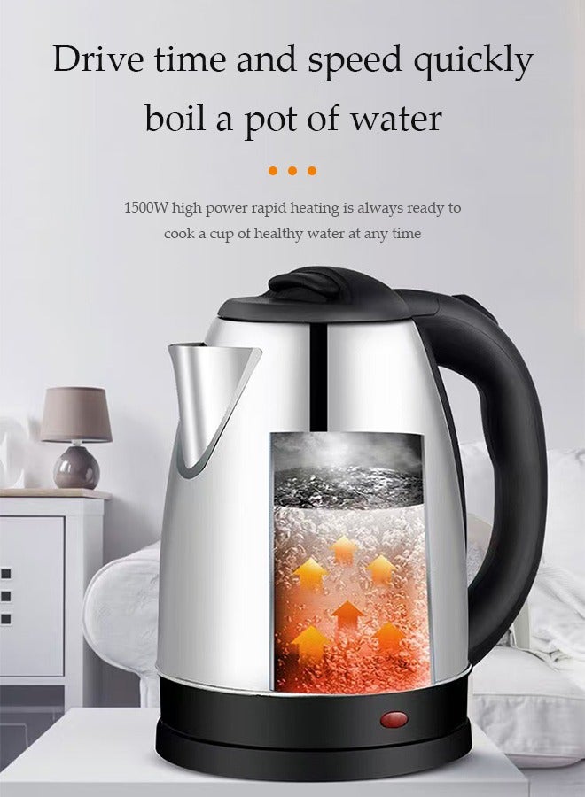 DUNISO Stainless steel electric kettle, electric tea kettle,with indicator light, 360 degree rotating base and safety touch handle, automatic power off protection , 1500W, suitable for home and office, 2L - Image 4