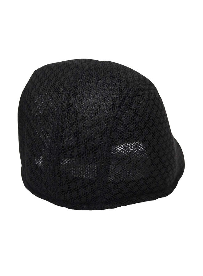 WITHMOONS Breathable Mesh Summer Hat Newsboy Ivy Cap Cabbie Cap UZ30053 (Black) - Image 3