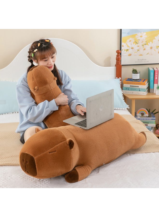 دمية كابيبارا القطيفة وسادة نوم للفتيات وسادة طويلة كبيرة الحجم وسادة كبيرة لطيفة - المواصفات: 50 سم (0.33 كجم) - الألوان: استلقي على وسادة كابيبارا - Image 4