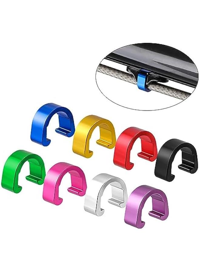 Generic Bicycle Brake,Bike Accessories, 10 Pcs Aluminum Alloy Cable C-Clips Mountain Bicycles Brake Cable Clips Fixed Clamps Frame Buckle, Purple - Image 4