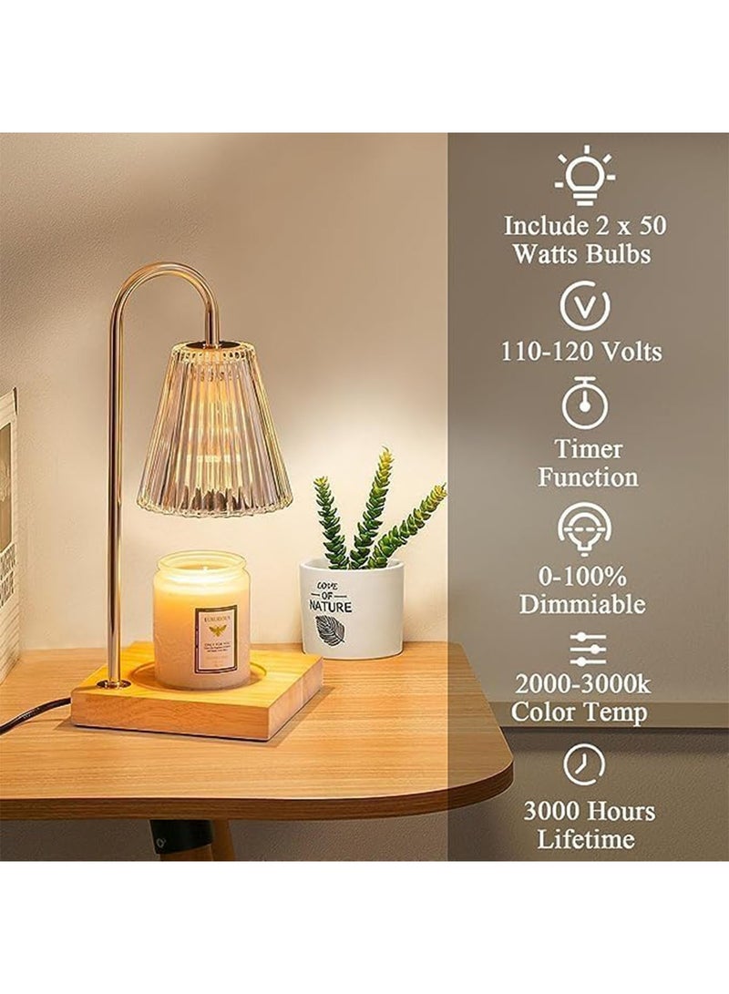 LIMOS Candle Warmer Lamp with Dimmer and 2 Bulbs Crystal Flower Shade Candle Wax Melter Adjustable Heat for Small & Large Jars - Image 4