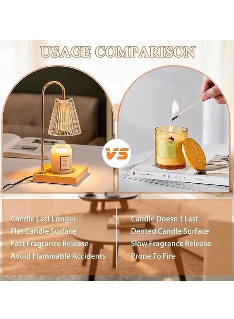 LIMOS Candle Warmer Lamp with Dimmer and 2 Bulbs Crystal Flower Shade Candle Wax Melter Adjustable Heat for Small & Large Jars - Image 5