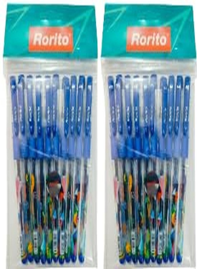FIRST CLICK Rorito New Flymax GX Gel Pen Set of 30 Blue 0.5 MM Tip Waterproof ink gel writing. - Image 3