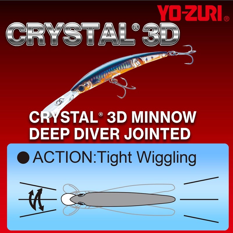 DUEL Yo-Zuri Crystal 3D Minnow Deep Diver Jointed Lure - Image 3