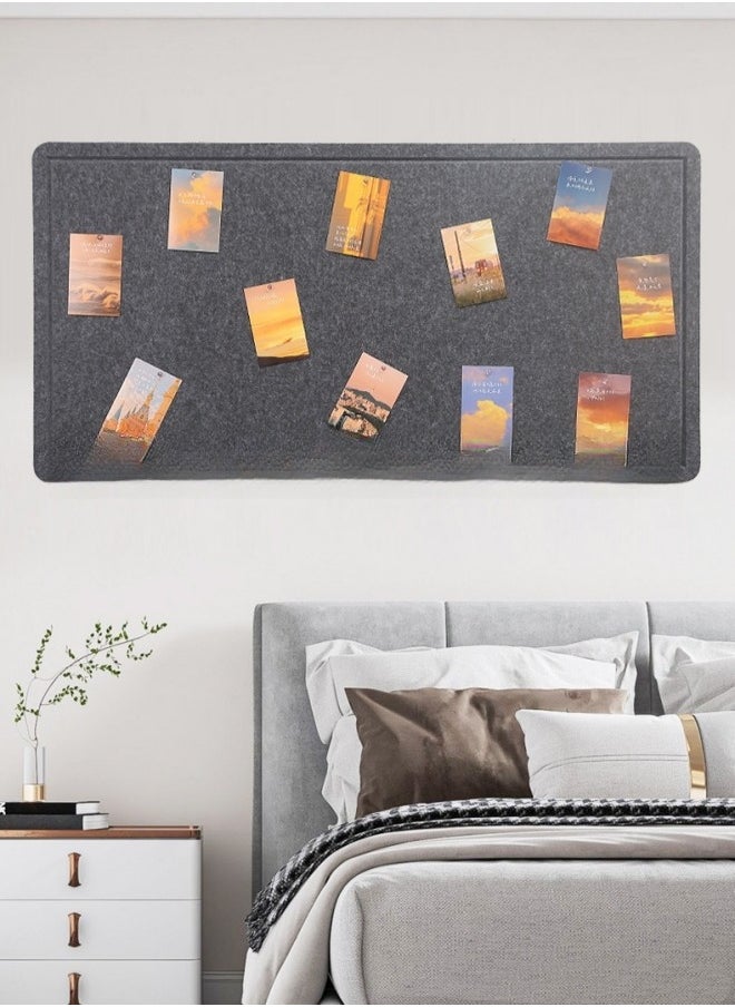TOMSHOO 1pc Large Felt Bulletin Board,Bulletin Boards for School,Home,Kitchen & Office Walls,Dark Grey  - Image 1